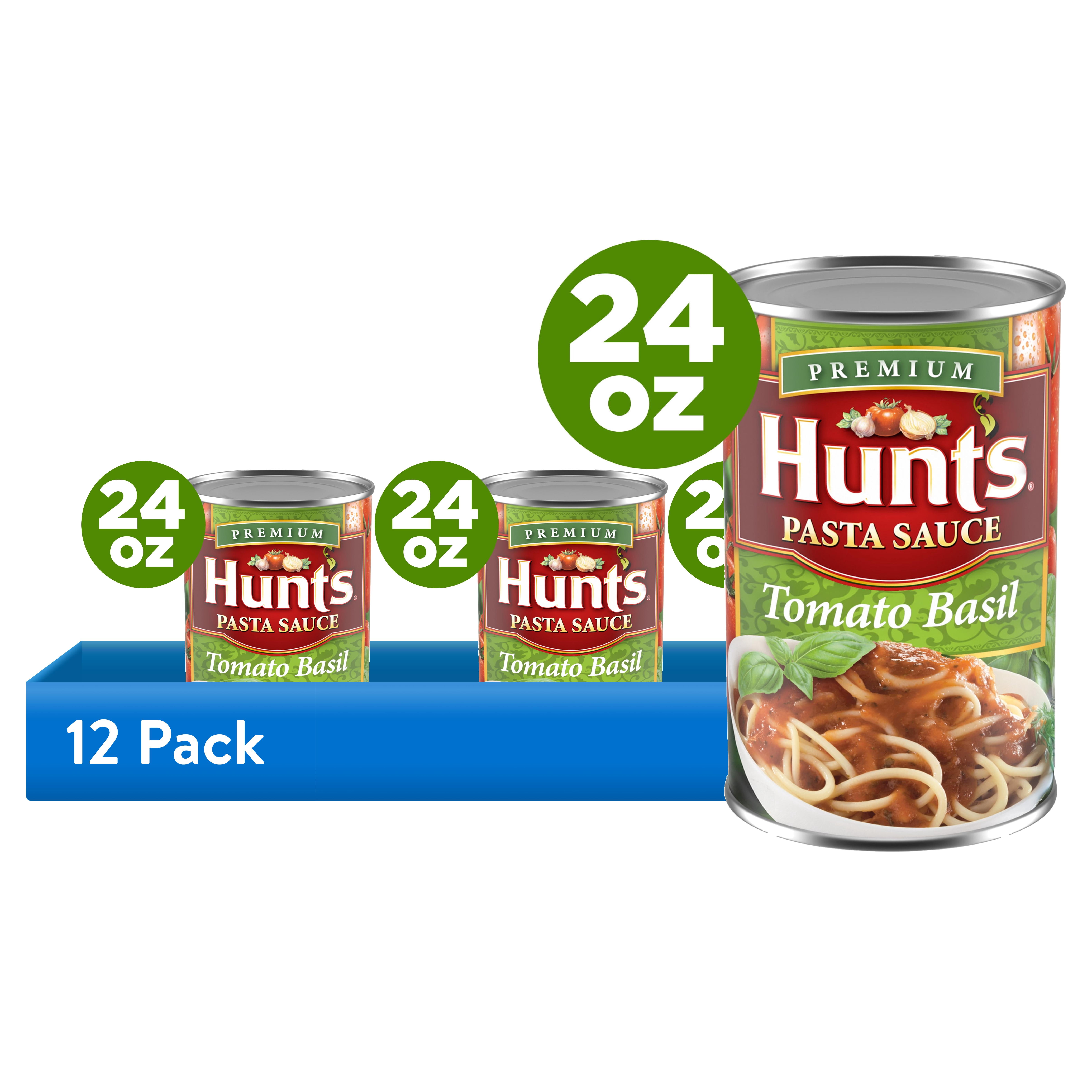 (12 pack) Hunt’s Tomato Basil Pasta Sauce, 24 oz. Can