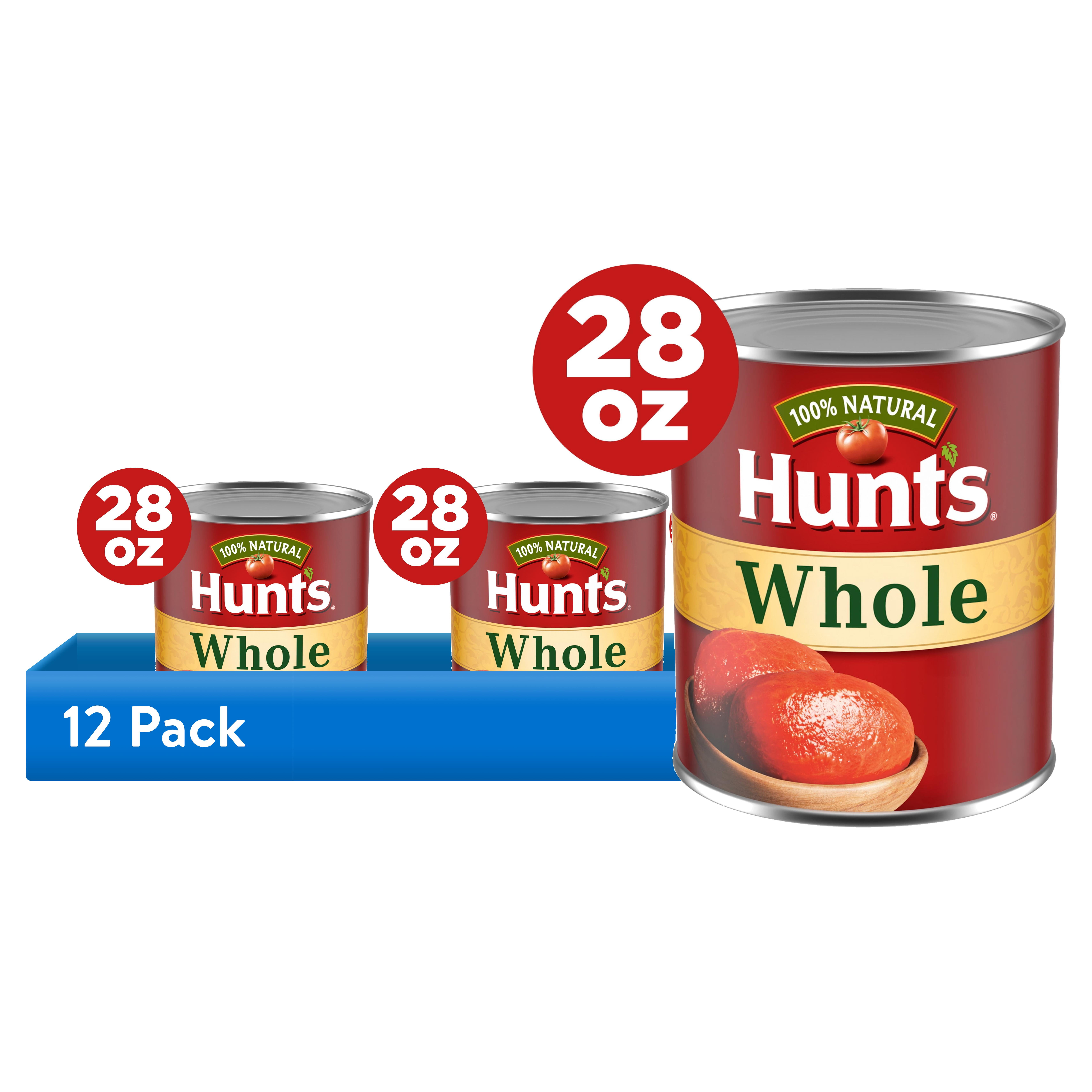 (12 pack) Hunt’s Whole Peeled Tomatoes, Perfect for Chili & Soups, 28 oz. Can