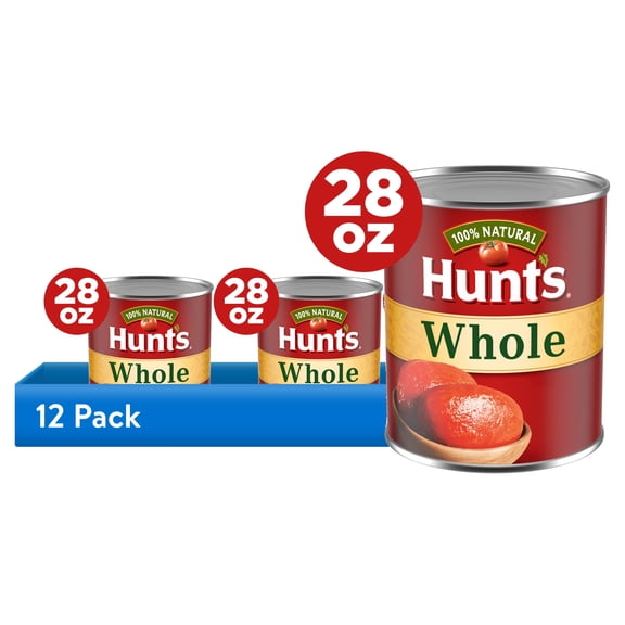 (12 pack) Hunts Whole Peeled Tomatoes, Perfect for Chili & Soups, 28 oz. Can