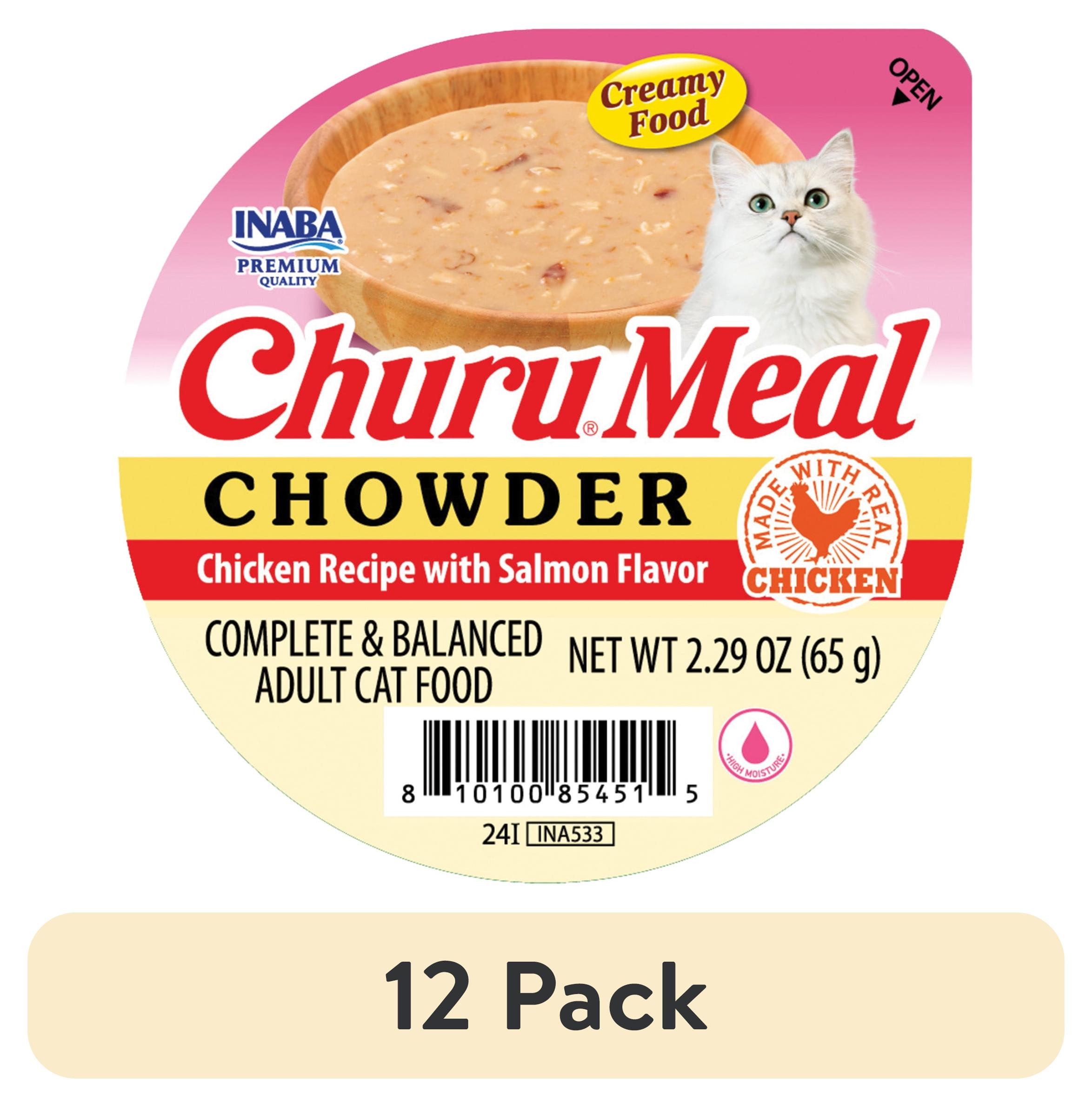 (12 pack) INABA Churu Meal Chowder Adult Wet Cat Food, Chicken Recipe ...