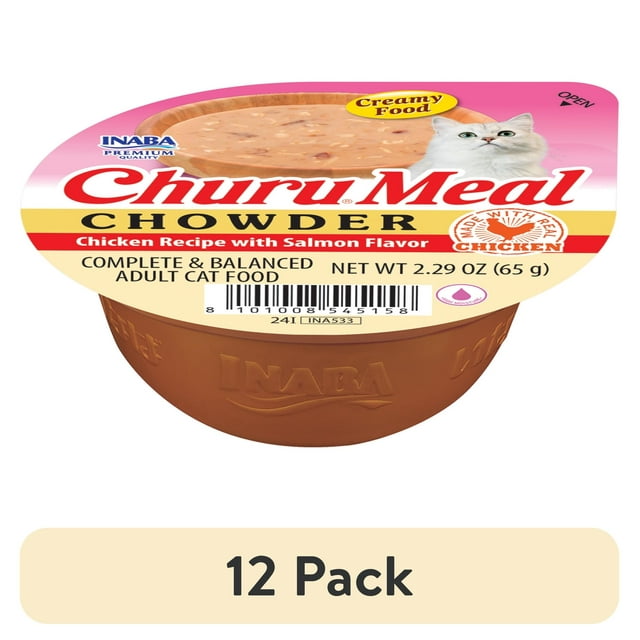 (12 pack) INABA Churu Meal Chowder Adult Wet Cat Food, 2.29 oz cup ...
