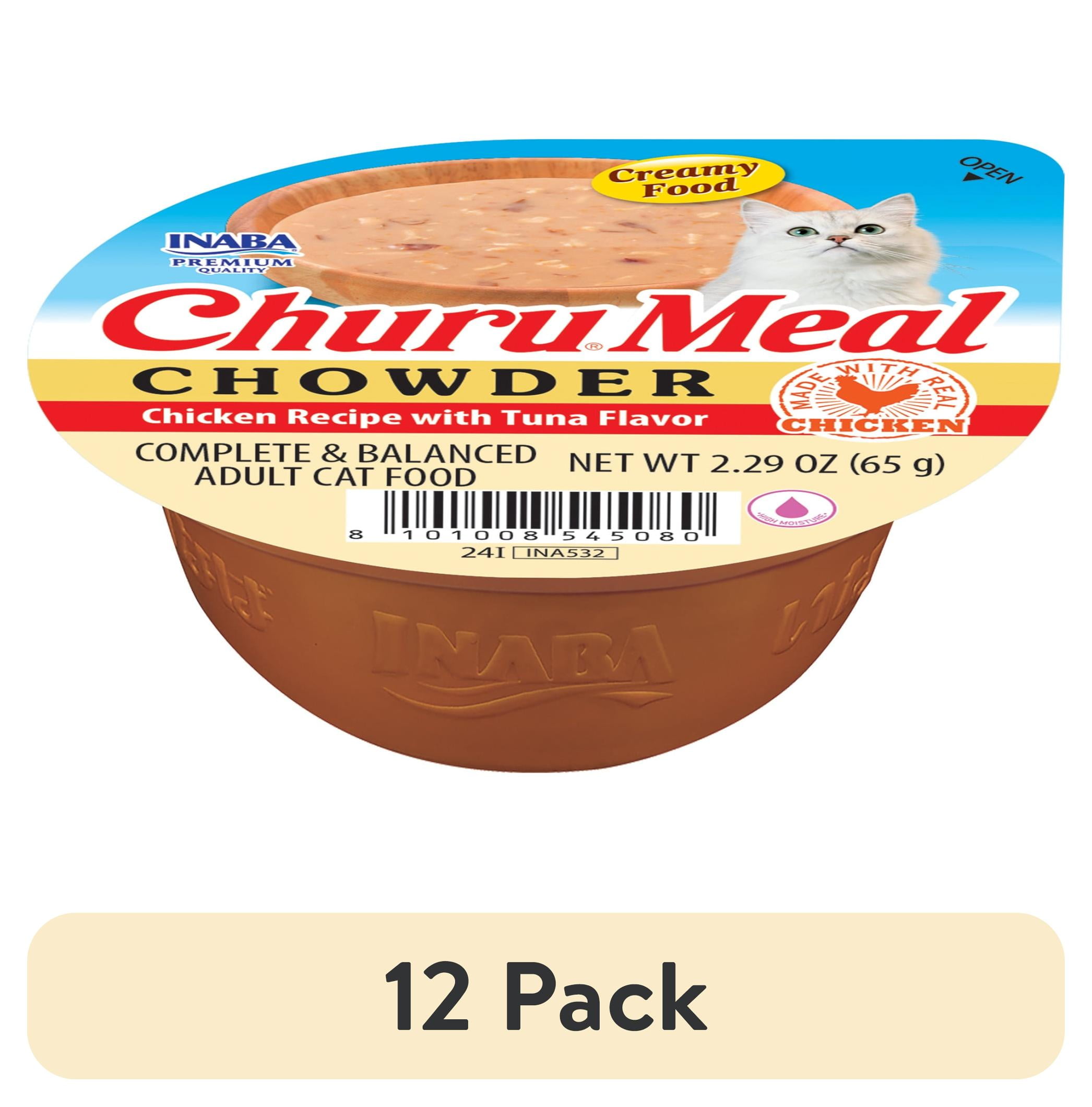 (12 pack) INABA Churu Meal Chowder Adult Wet Cat Food, 2.29 oz cup ...
