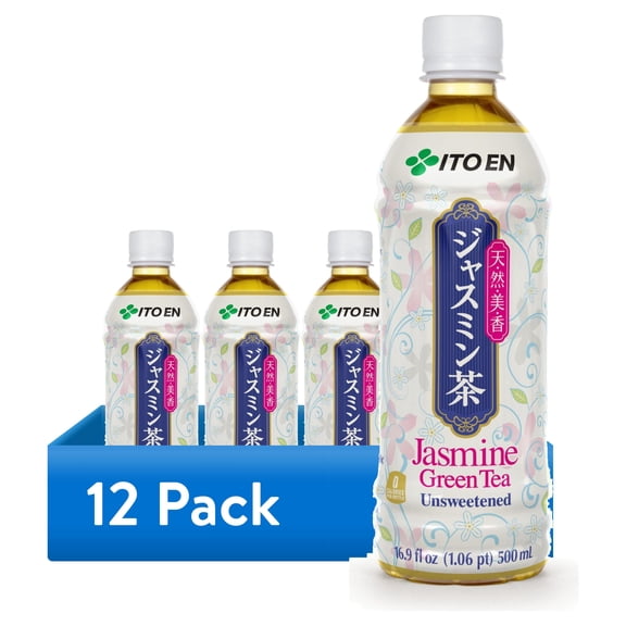(12 pack) Ito En Jasmine Green Tea, Unsweetened Bottled Tea, 16.9 fl oz, 1 count