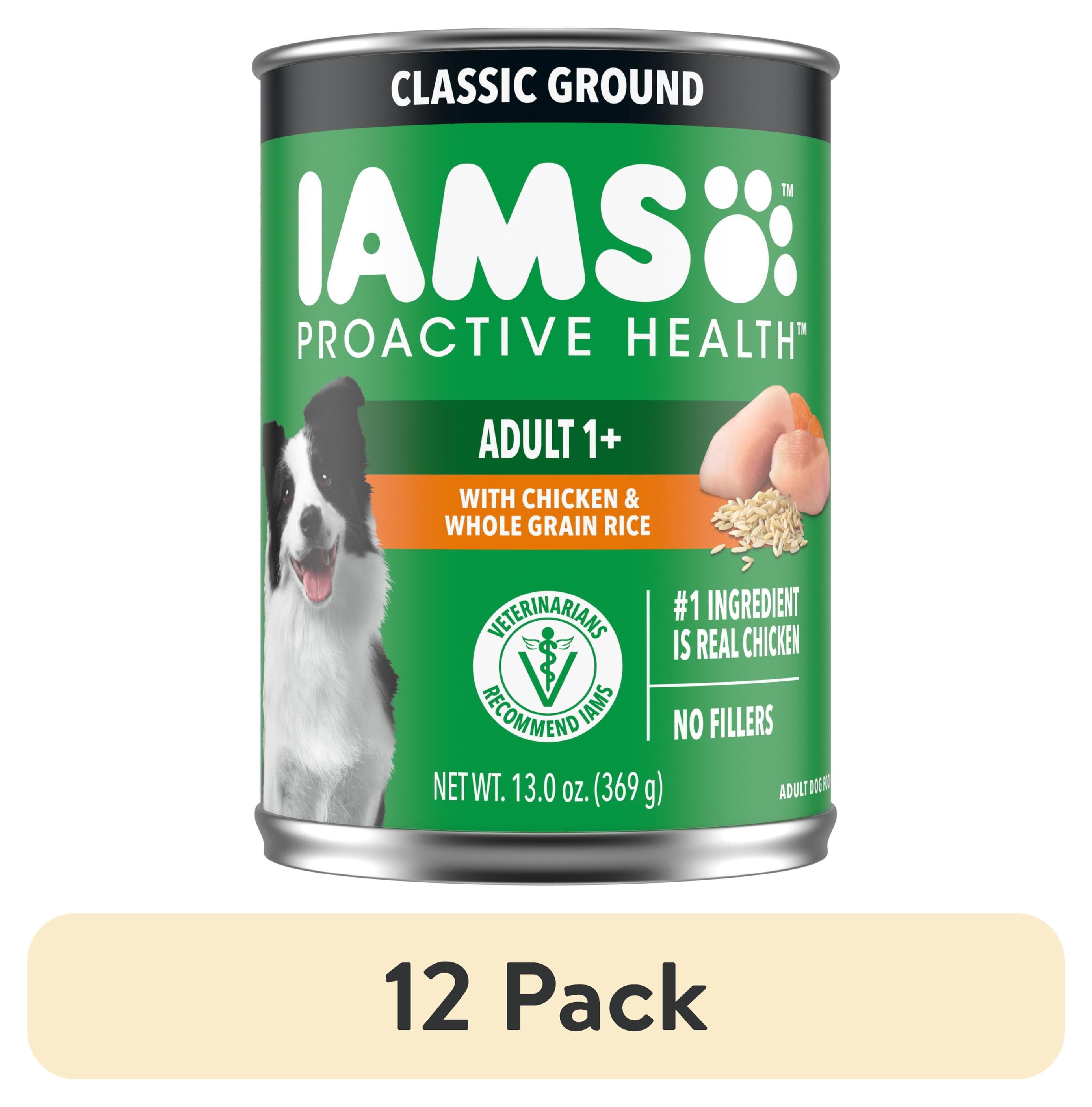 (12 pack) Iams Proactive Health Adult Soft Wet Dog Food Paté With Chicken & Whole Grain Rice, 13 Oz Can
