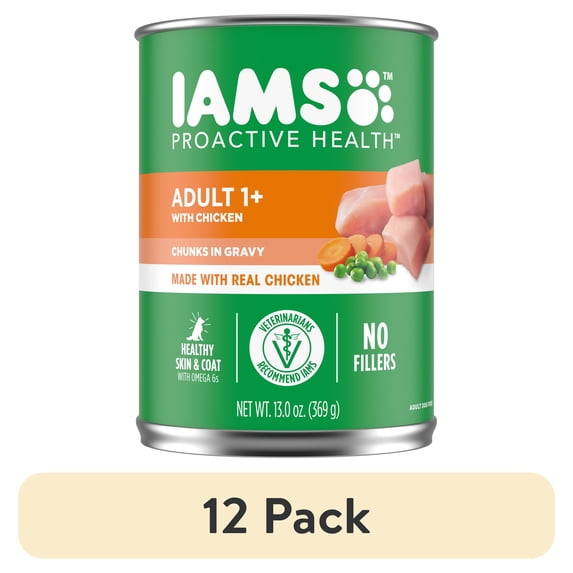 (12 pack) Iams Proactive Health Chicken Chunks In Gravy Wet Dog Food, 13 Oz Can