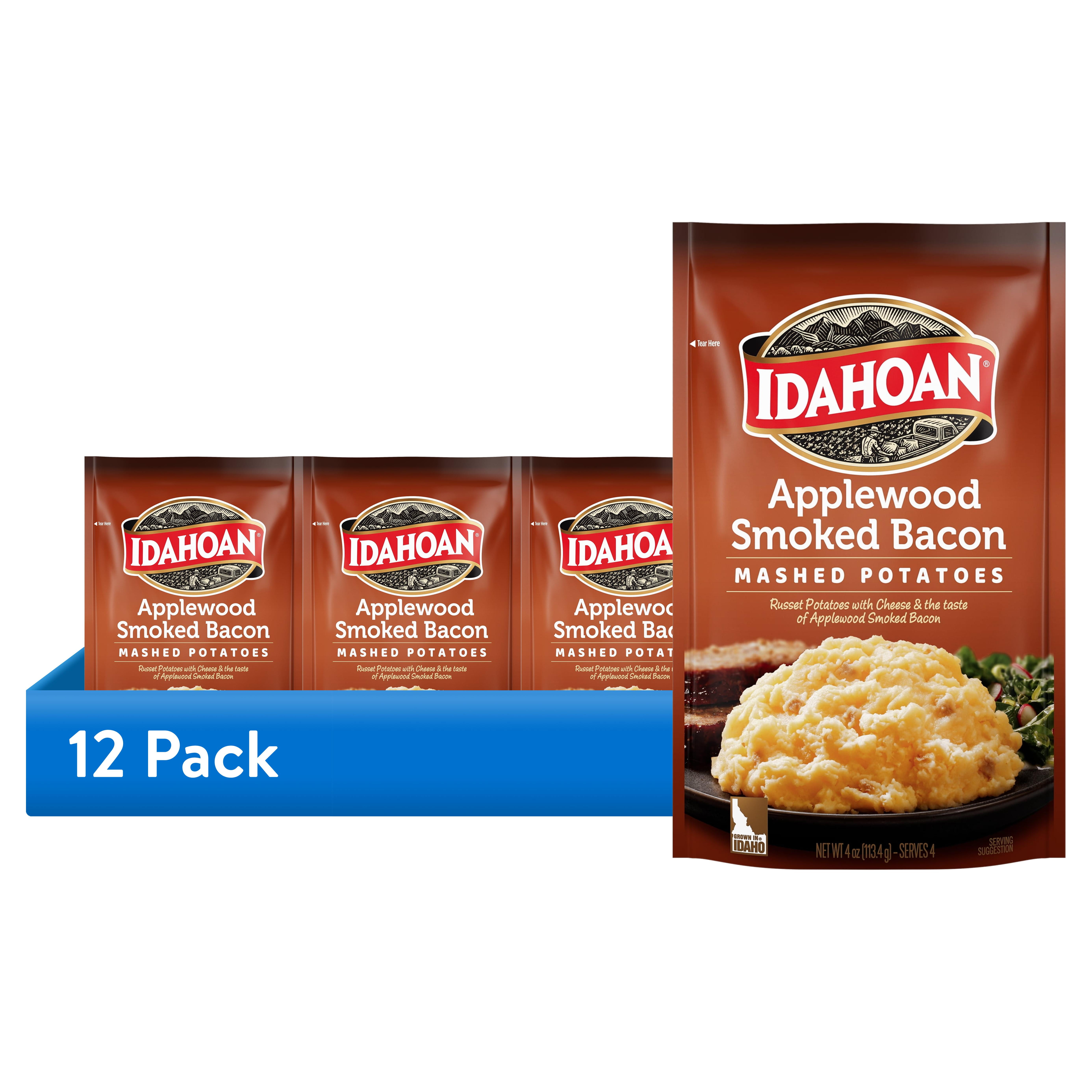 (12 pack) Idahoan Applewood Smoked Bacon Mashed Potatoes Side Dish, 4 oz