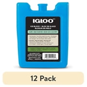 (12 pack) Igloo MaxCold Small Ice Freeze Block, Blue, Best Used for On-the-Go Snacks and Lunches to Keep Food Cool