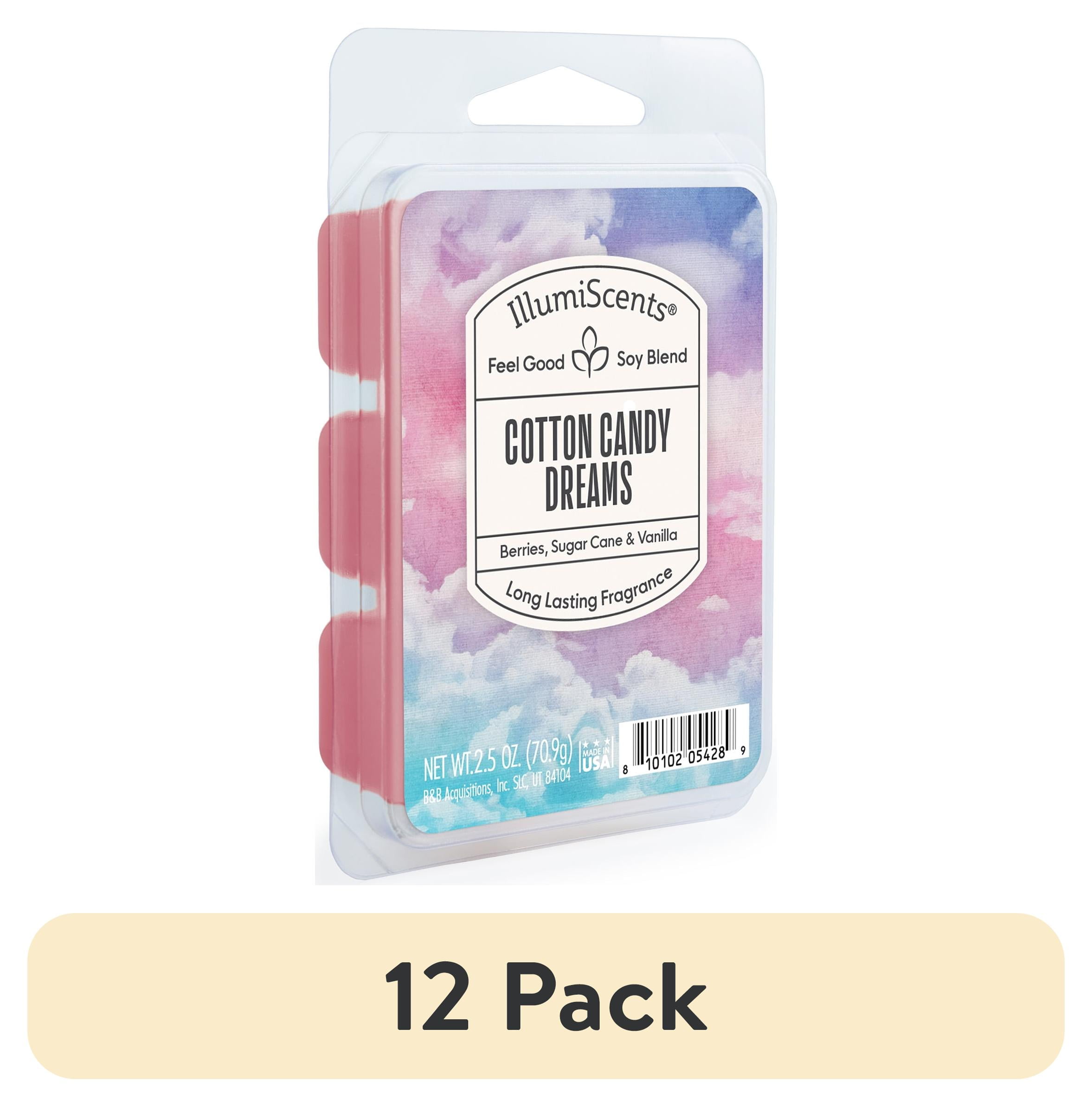 (12 pack) Cotton Candy Dream Wax Melts, IllumiScents, Highly Fragrant Soy Blend, 2.5 oz (1-Pack)
