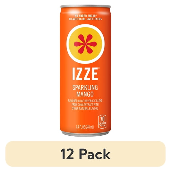 (12 pack) IZZE Sparkling Mango Juice Beverage, 8.4 Fl Oz Can