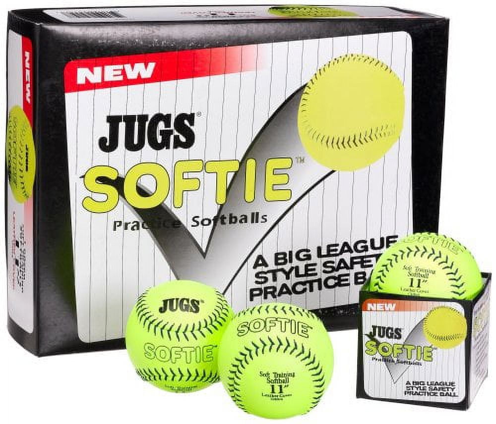 22 Softballs D'Occasion En Cuir Jaune Fluo - Taille 11 Pouces - Fastpitch / Slowpitch