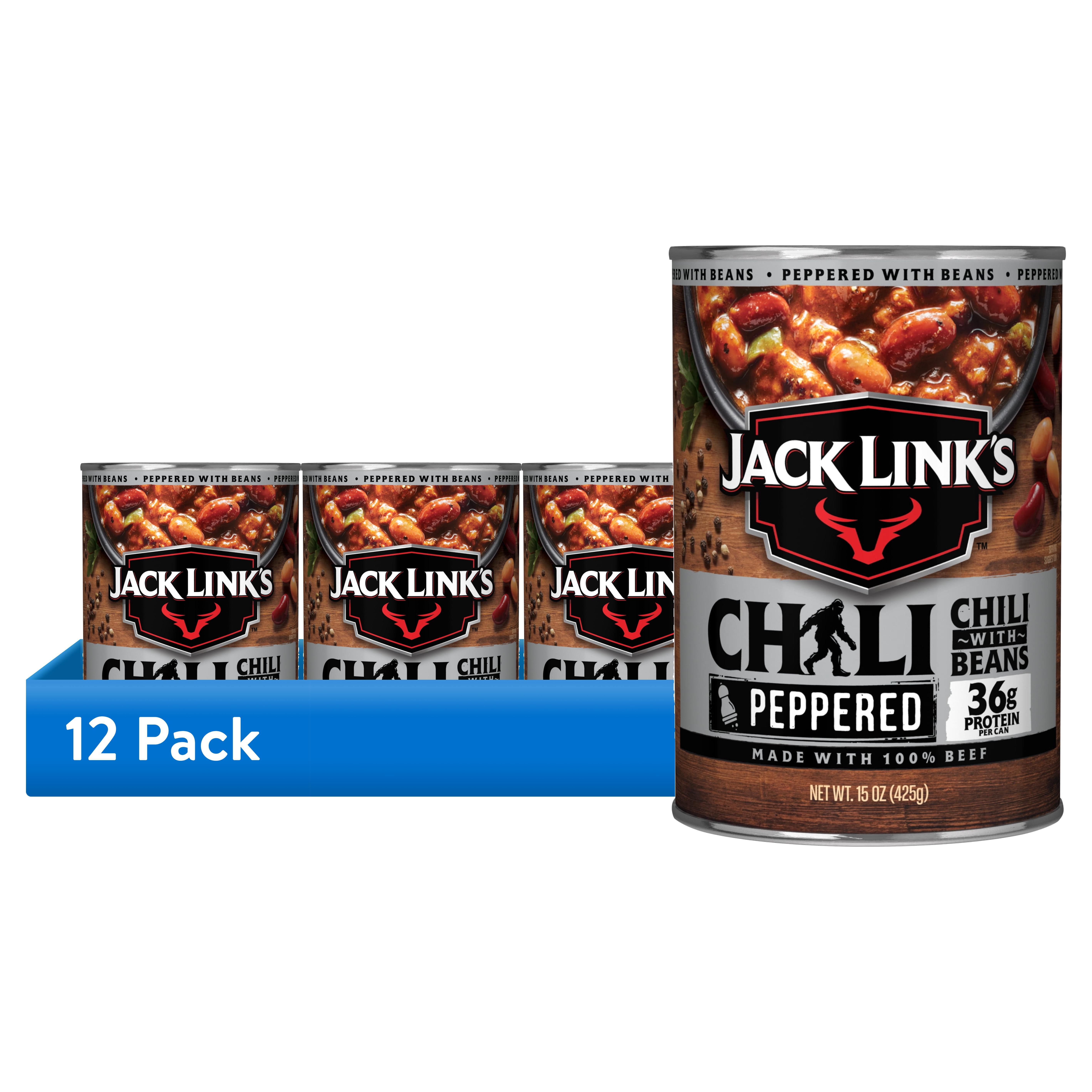 (12 pack) Jack Link's Peppered Chili with Beans, 15 ounce, 36 grams of Protein