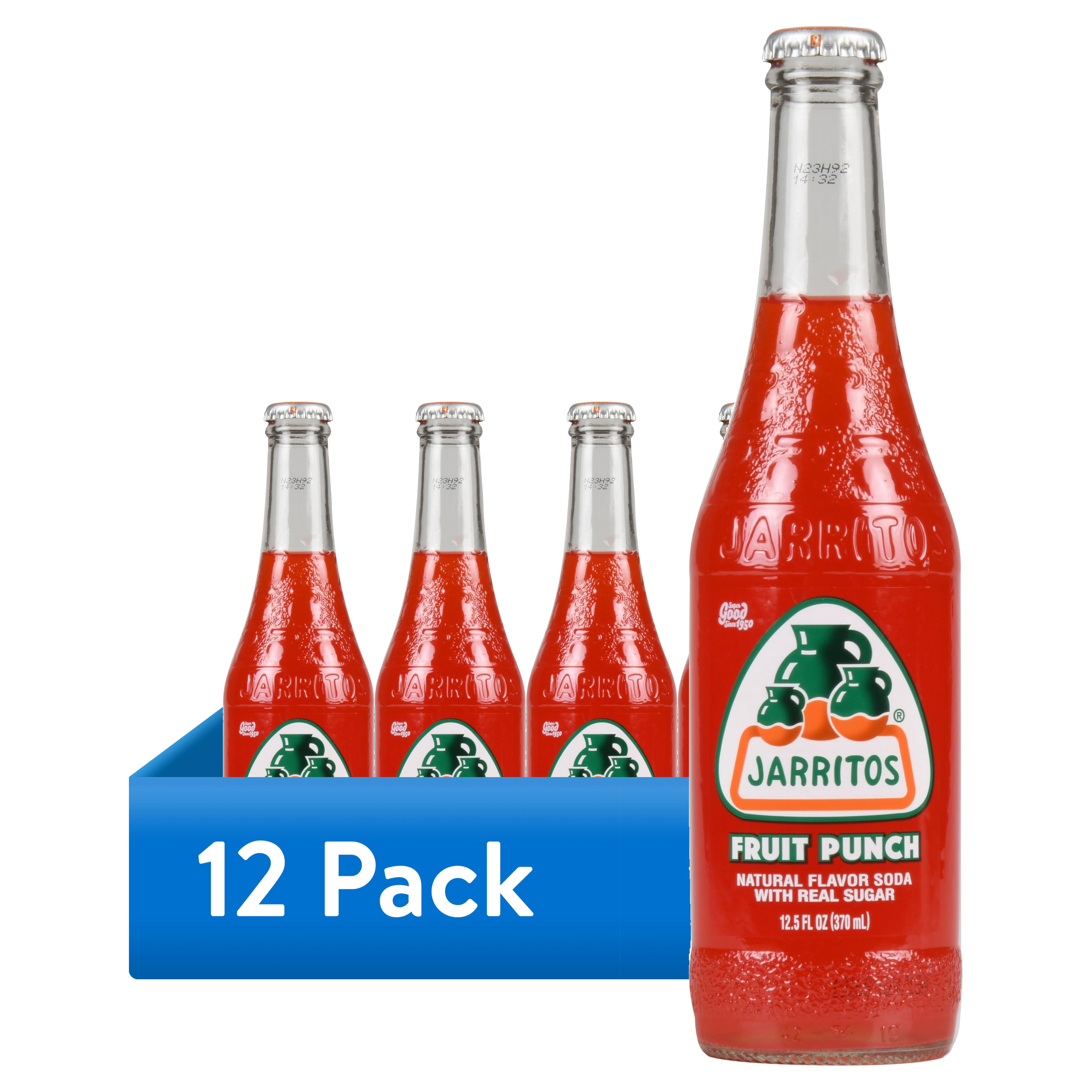 (12 pack) Jarritos Fruit Punch Soda, 12.5 fl oz (370ml) Glass Bottle, 1 Count