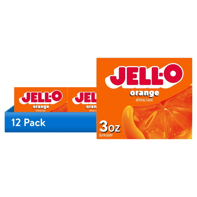 12 pack) Jell-O Orange Gelatin Dessert Mix, 3 oz Box - Walmart.com