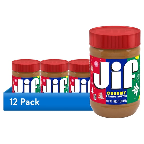 (12 pack) Jif Creamy Peanut Butter, 16-Ounce Jar