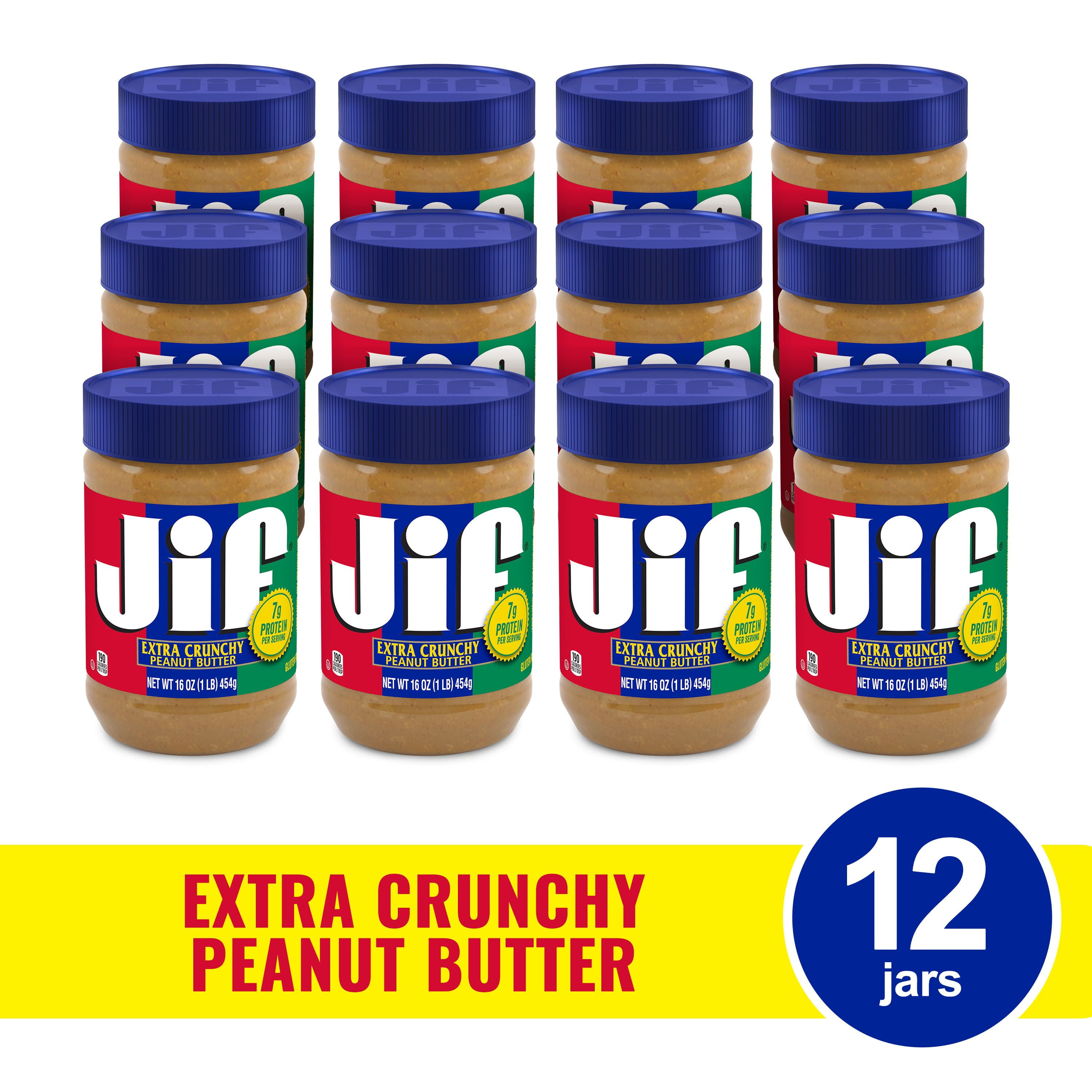 (12 pack) Jif Extra Crunchy Peanut Butter, 16-Ounce Jar