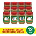 thumbnail image 1 of (12 pack) Jif Reduced Fat Creamy Peanut Butter Spread - 60% Peanuts, 16 ozs, 1 of 9