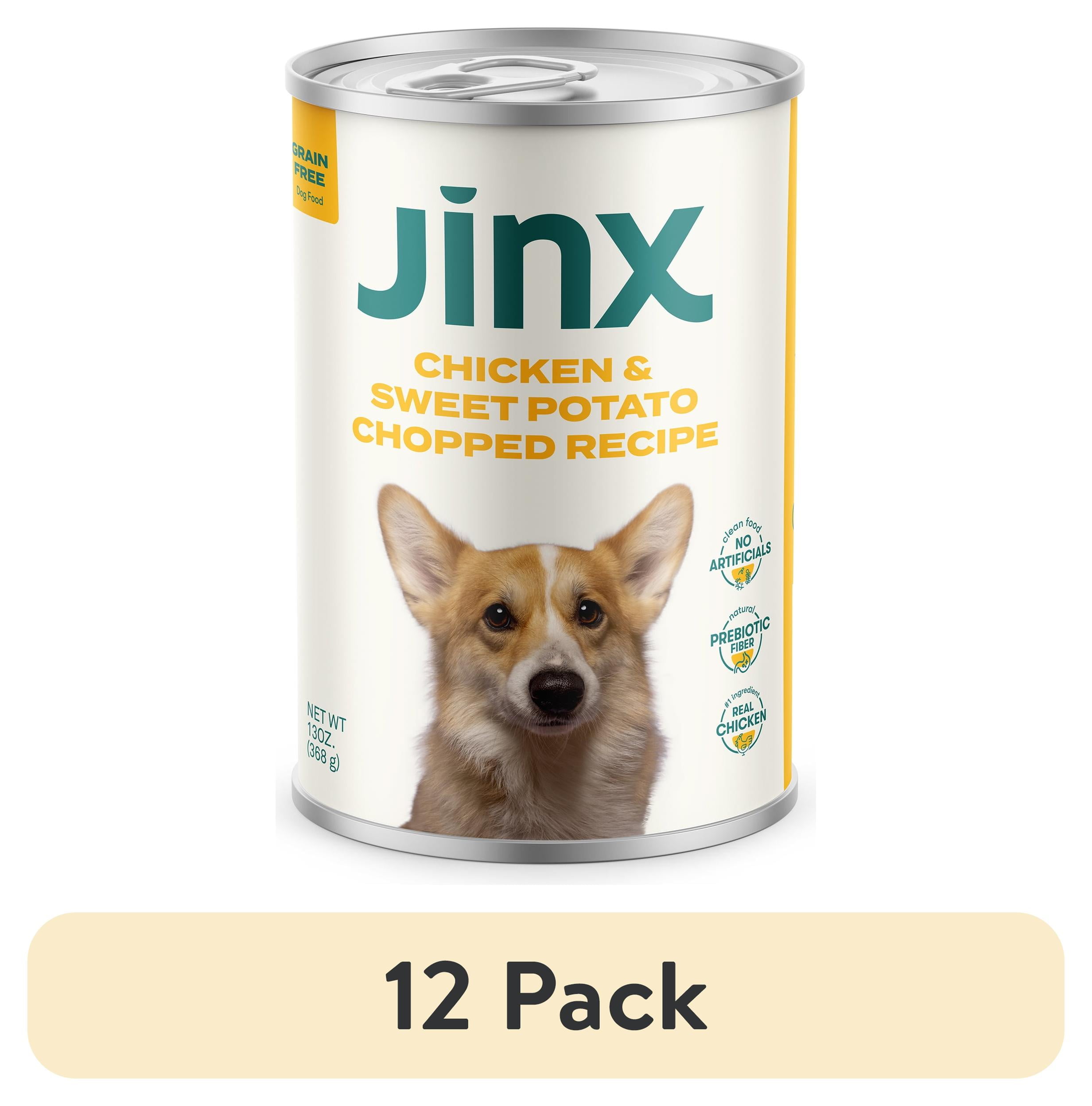 (12 pack) Jinx Chopped Chicken Recipe Natural Wet Dog Food, Grain-Free, 13 oz Can