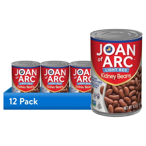 (12 pack) Joan of Arc Light Red Kidney Beans, Gluten-Free, 15.5 oz Can