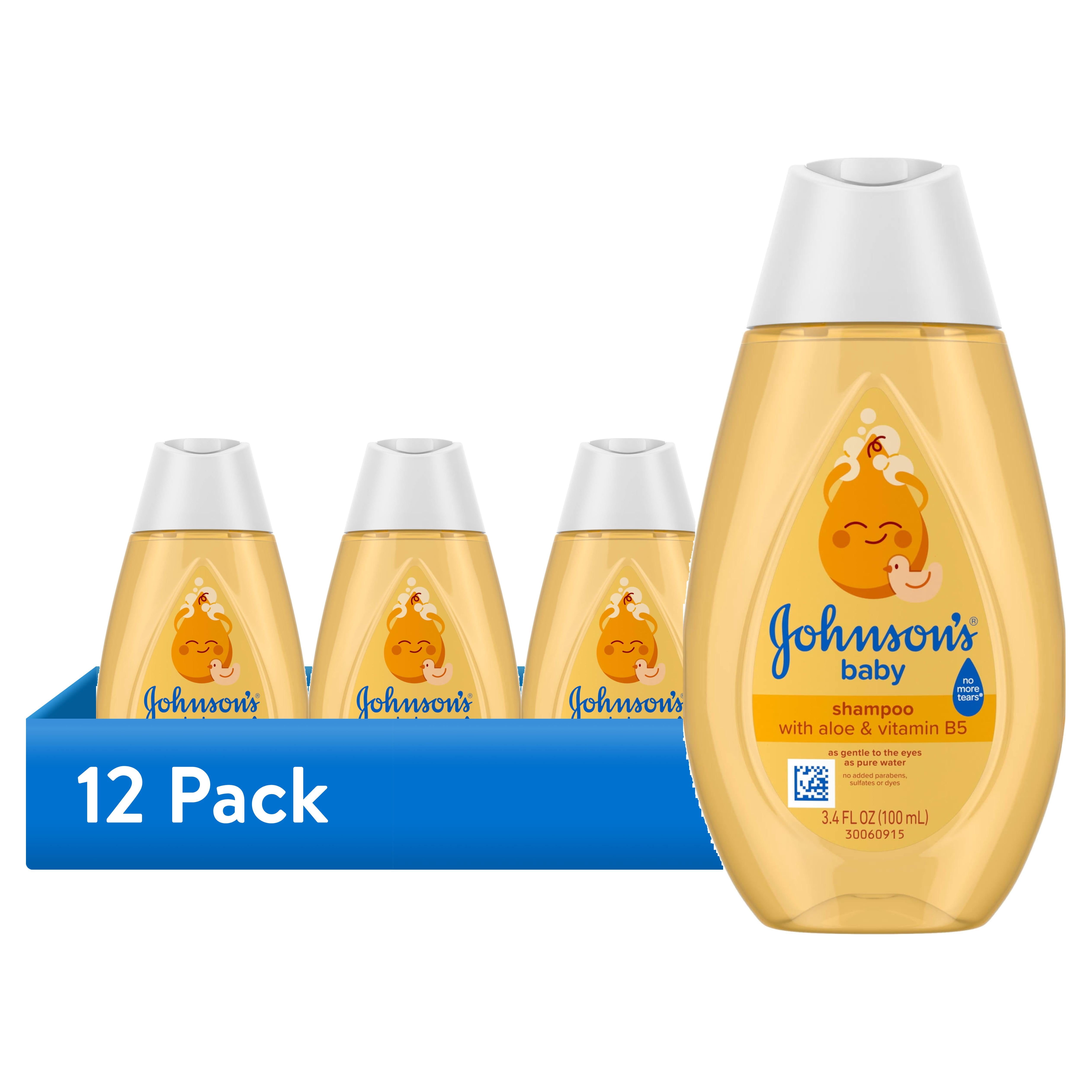 (12 pack) Johnson's Baby Shampoo with Aloe & Vitamin B5, Tear-Free, 3.4 fl. oz