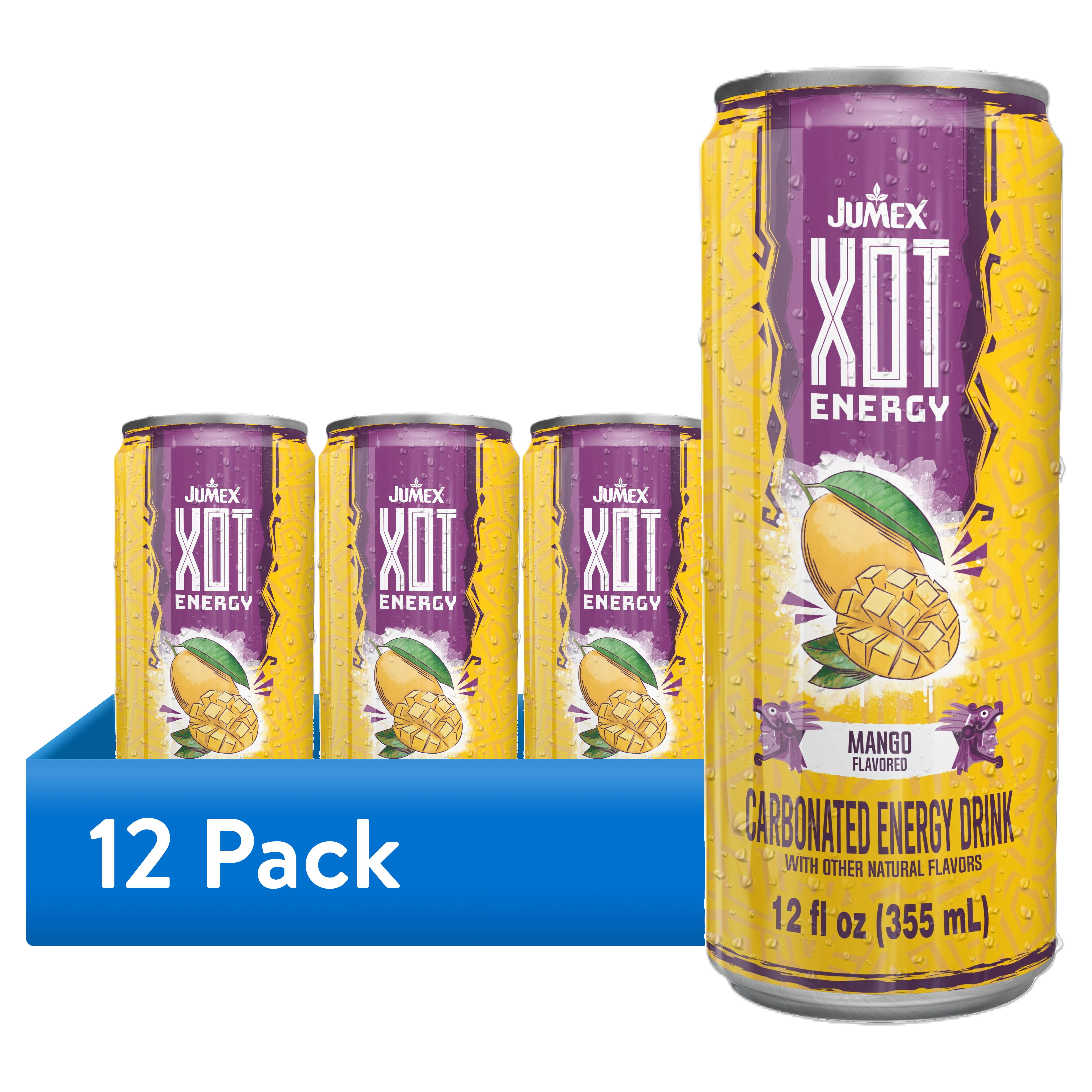 (12 pack) Jumex XOT Mango Sparkling Energy Drink, 12 fl oz