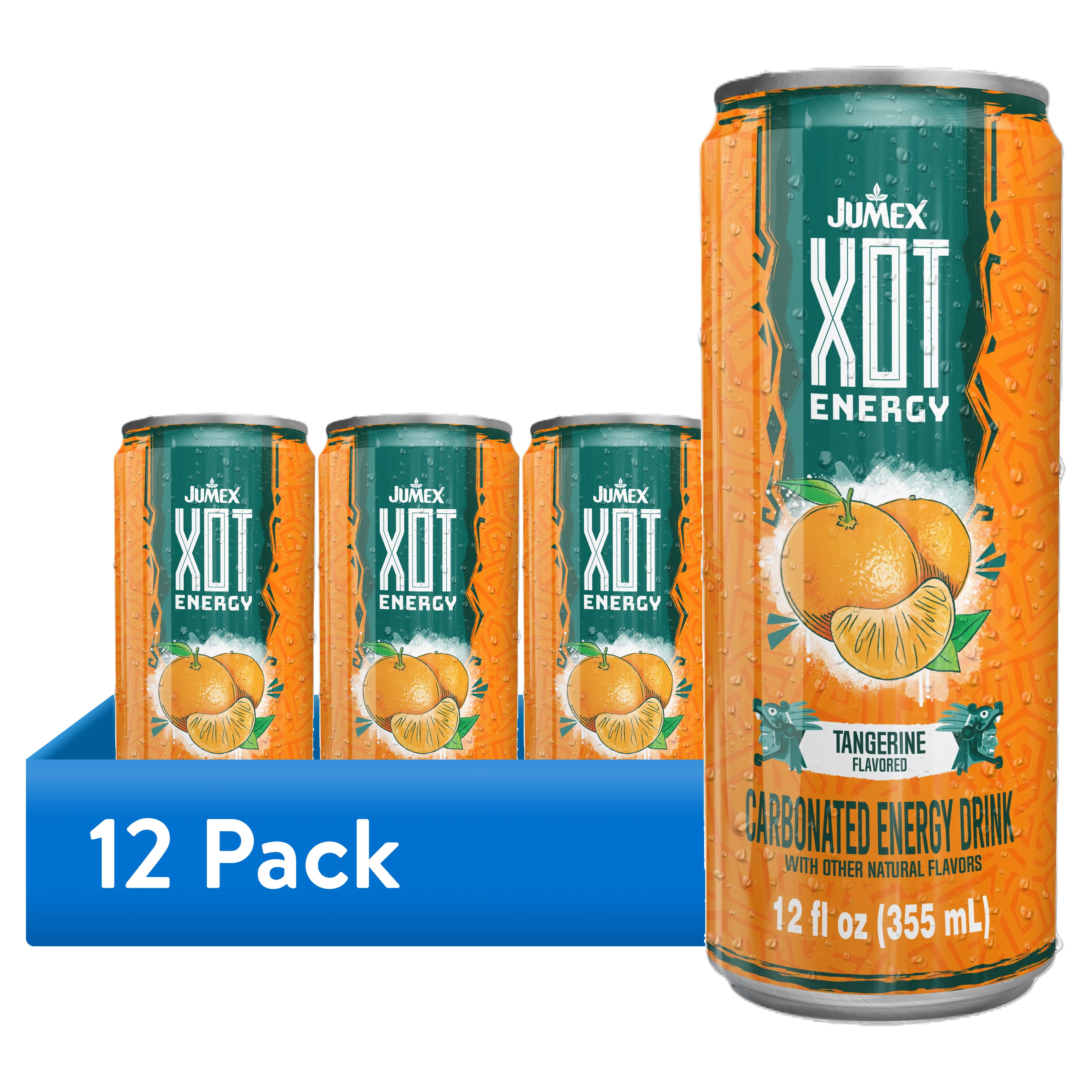 (12 pack) Jumex XOT Tangerine Sparkling Energy Drink, 11.3 oz