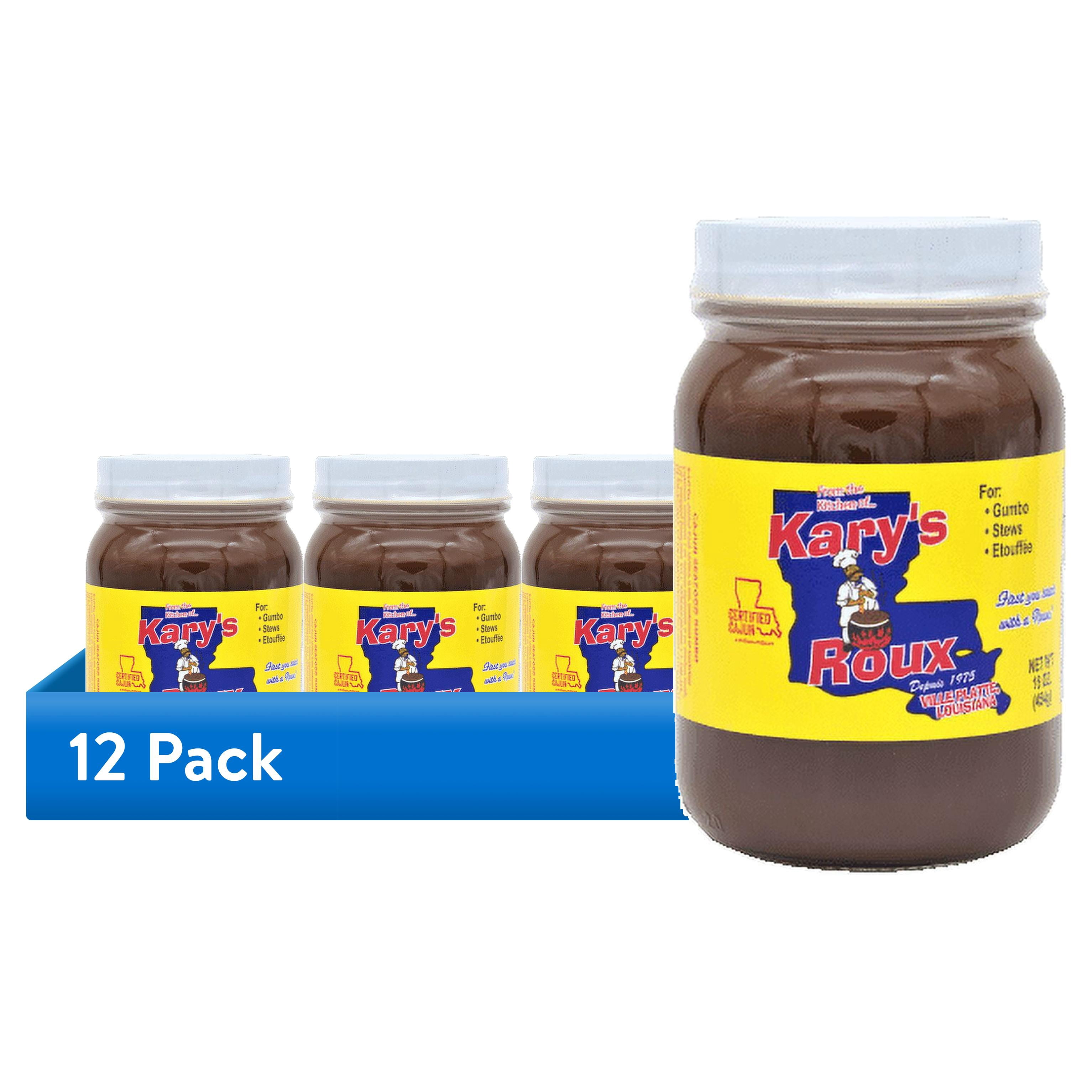 (12 pack) Kary's Original Cajun Style Dark Roux 16 oz Jar for Authentic Gumbo and Stew