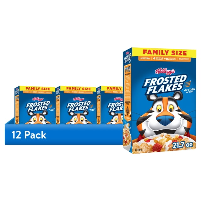 Salt Fat Lable (12 pack) Kellogg's Frosted Flakes Original Breakfast Cereal, Fat Free ...