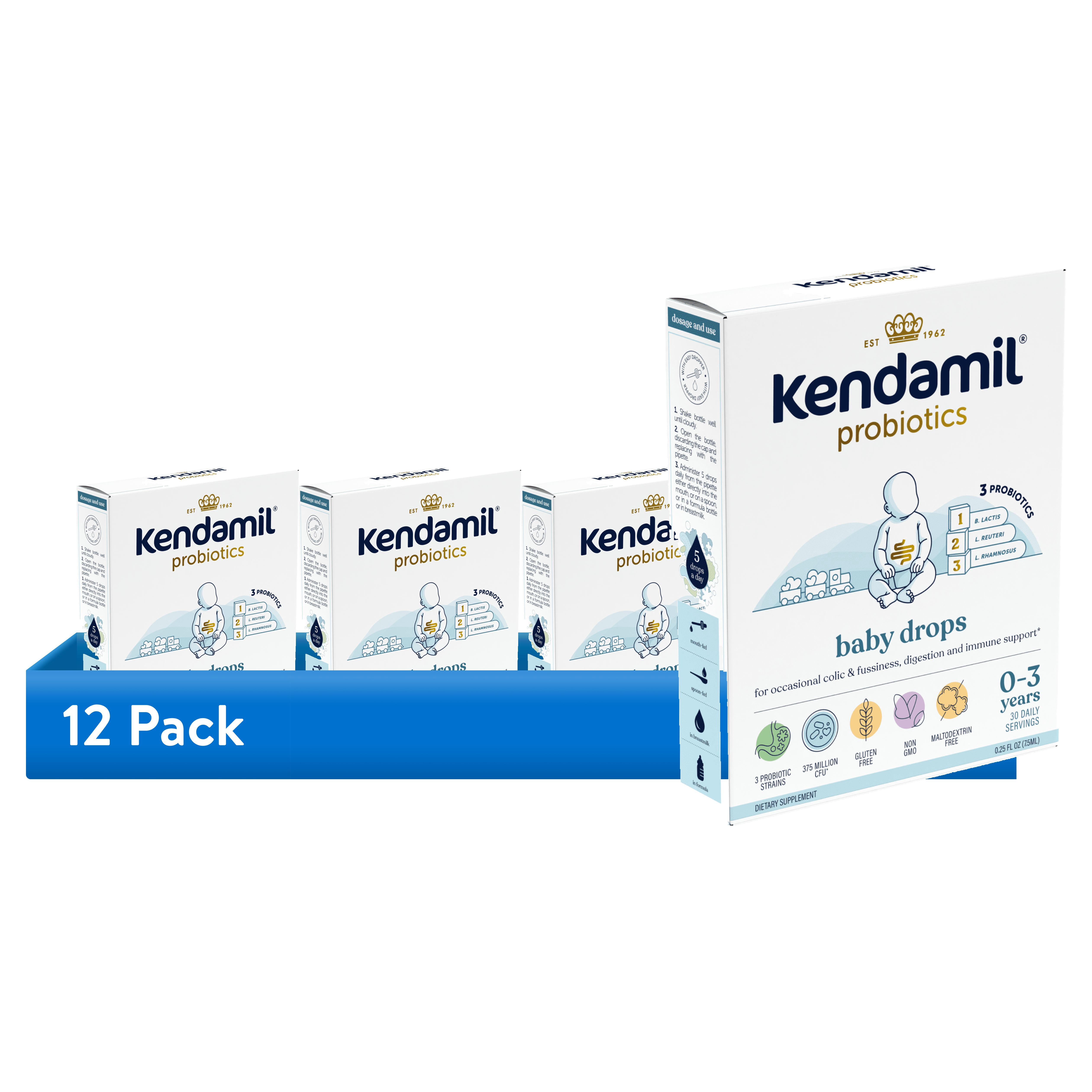 (12 pack) Kendamil Baby Probiotic Drops (0-3 years) - 0.25 fl oz