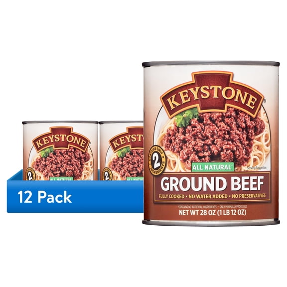(12 pack) Keystone All Natural Ground Beef, 28 oz Can