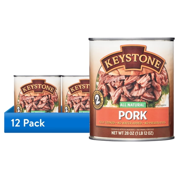 (12 pack) Keystone All Natural Pork, 28 oz Can