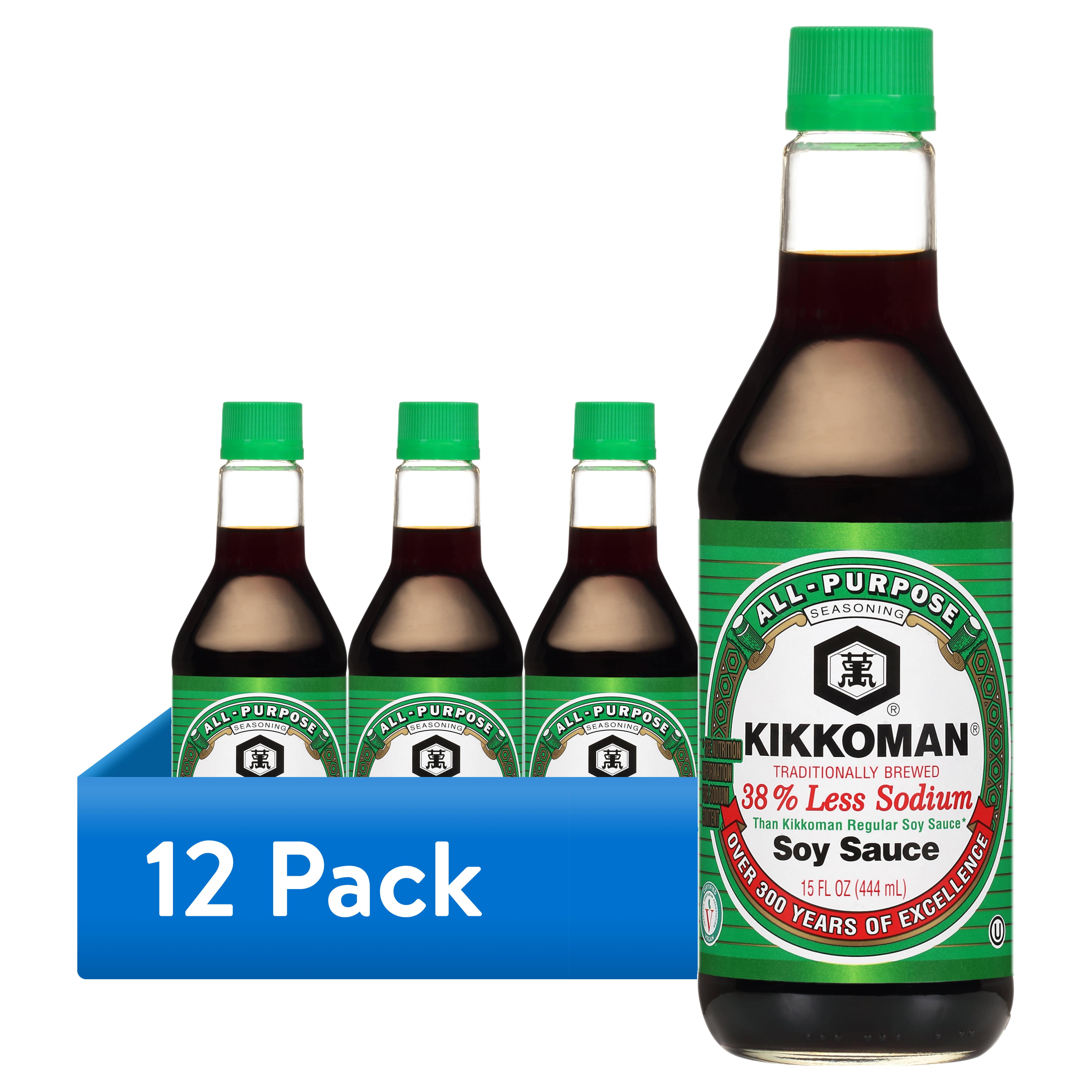 (12 pack) Kikkoman Less Sodium Soy Sauce, 15 oz