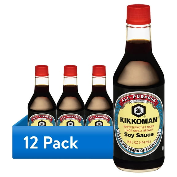 (12 pack) Kikkoman Soy Sauce, 15 fl oz