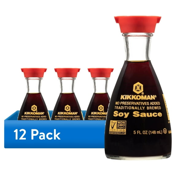 (12 pack) Kikkoman Soy Sauce, 5 fl Bottle