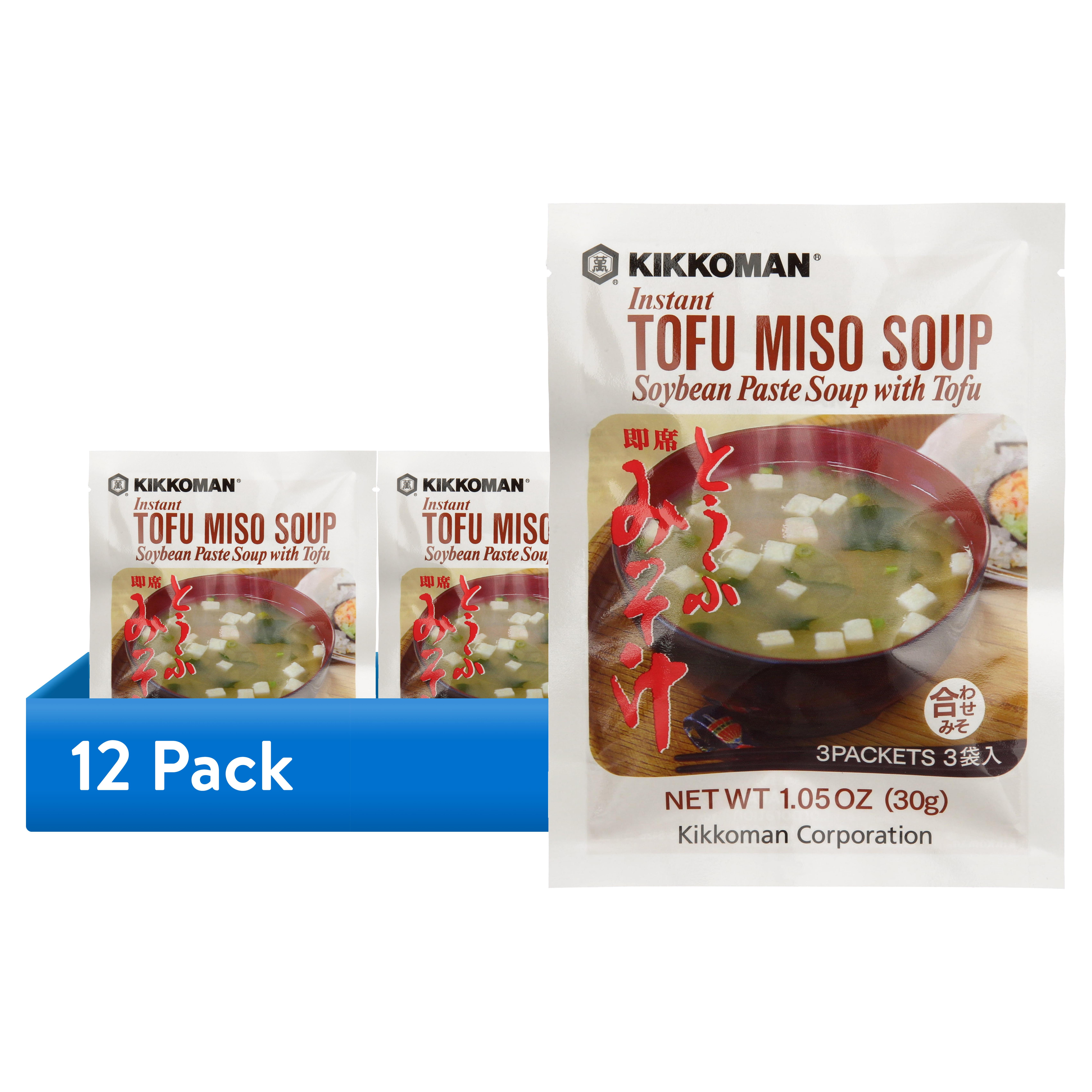 (12 pack) Kikkoman Soybean Paste With Tofu Instant Soup, 1.05 oz