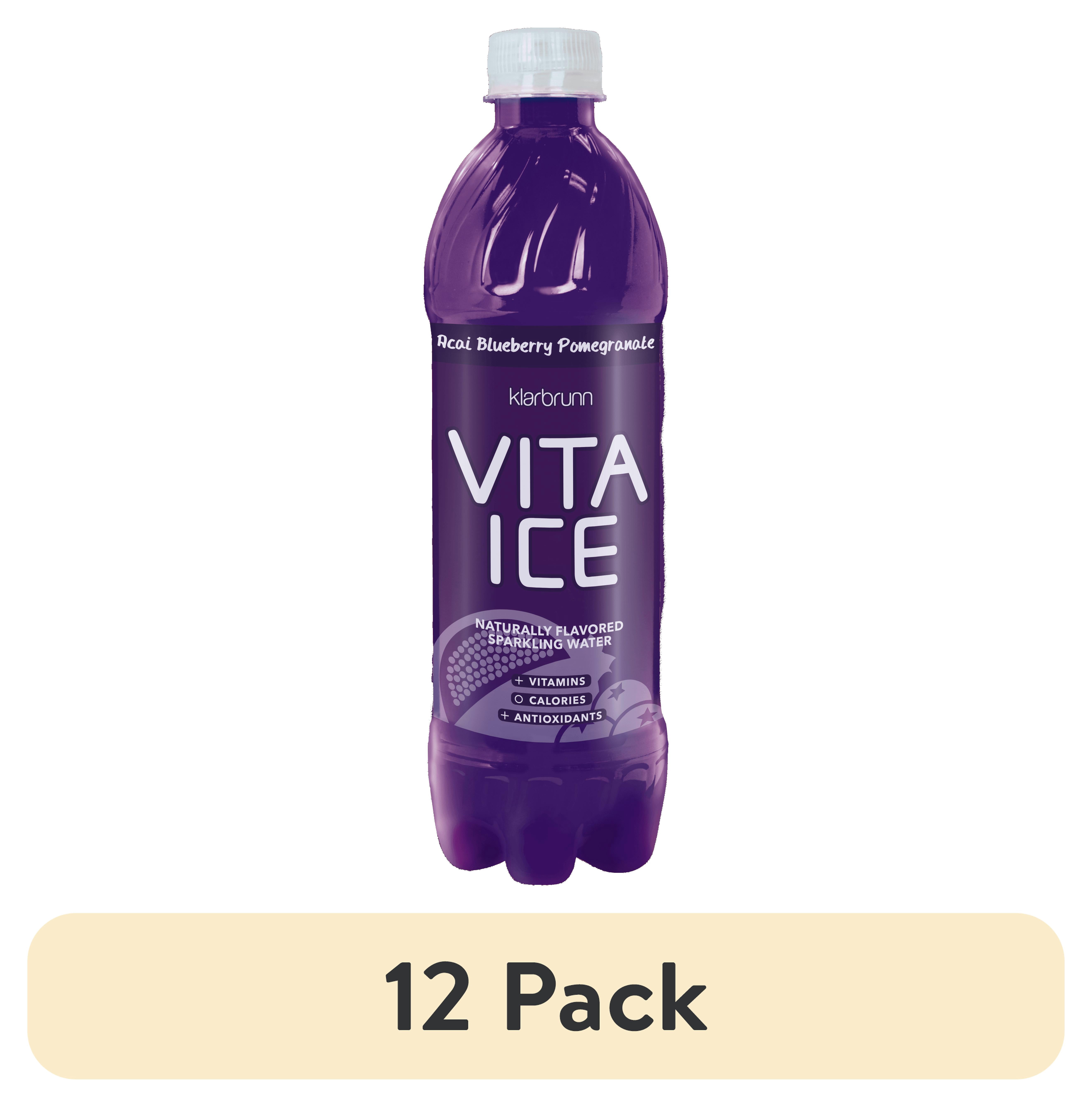 (12 pack) Klarbrunn Vita Ice Acai Blueberry Pomegranate Naturally Flavored Sparkling Water, 17 fl oz Bottle