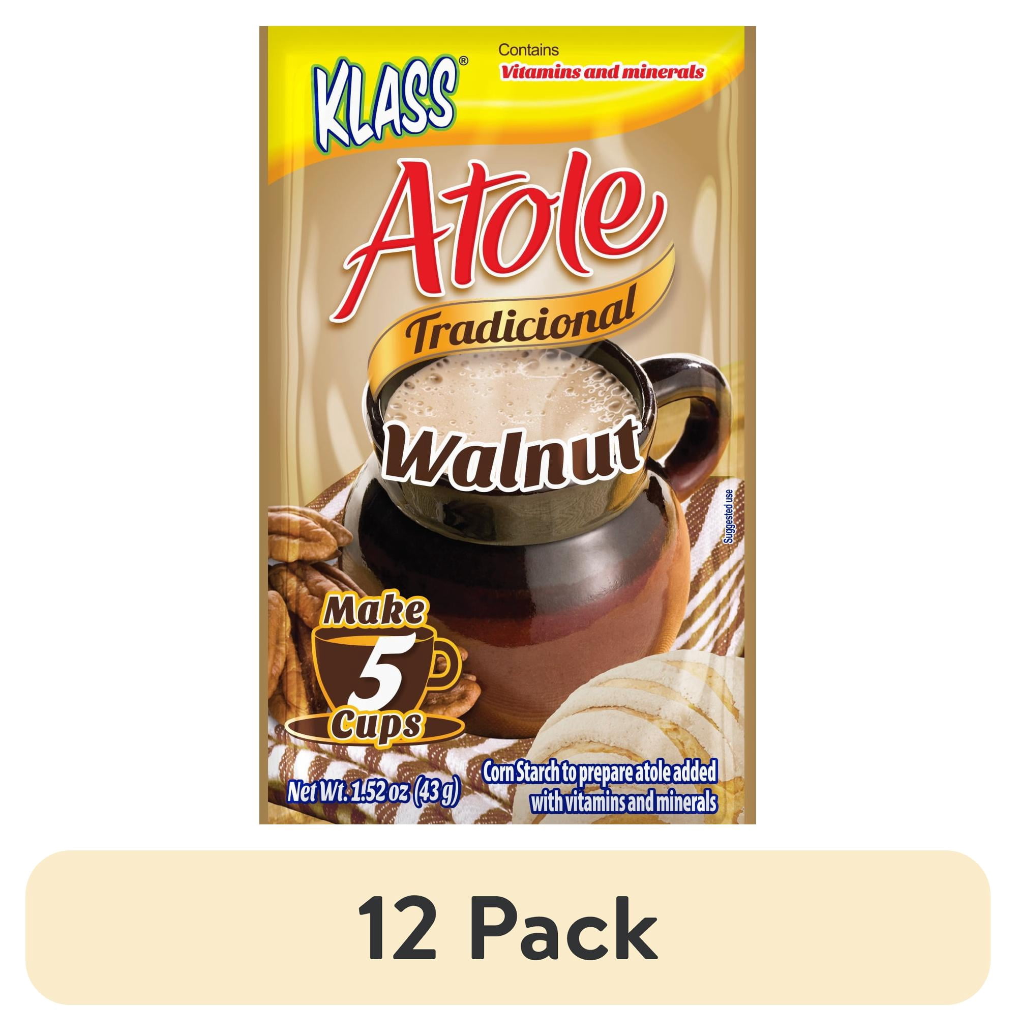 (12 pack) Klass Atole Walnut Drink Mix 3 fl oz Single Serving Packet