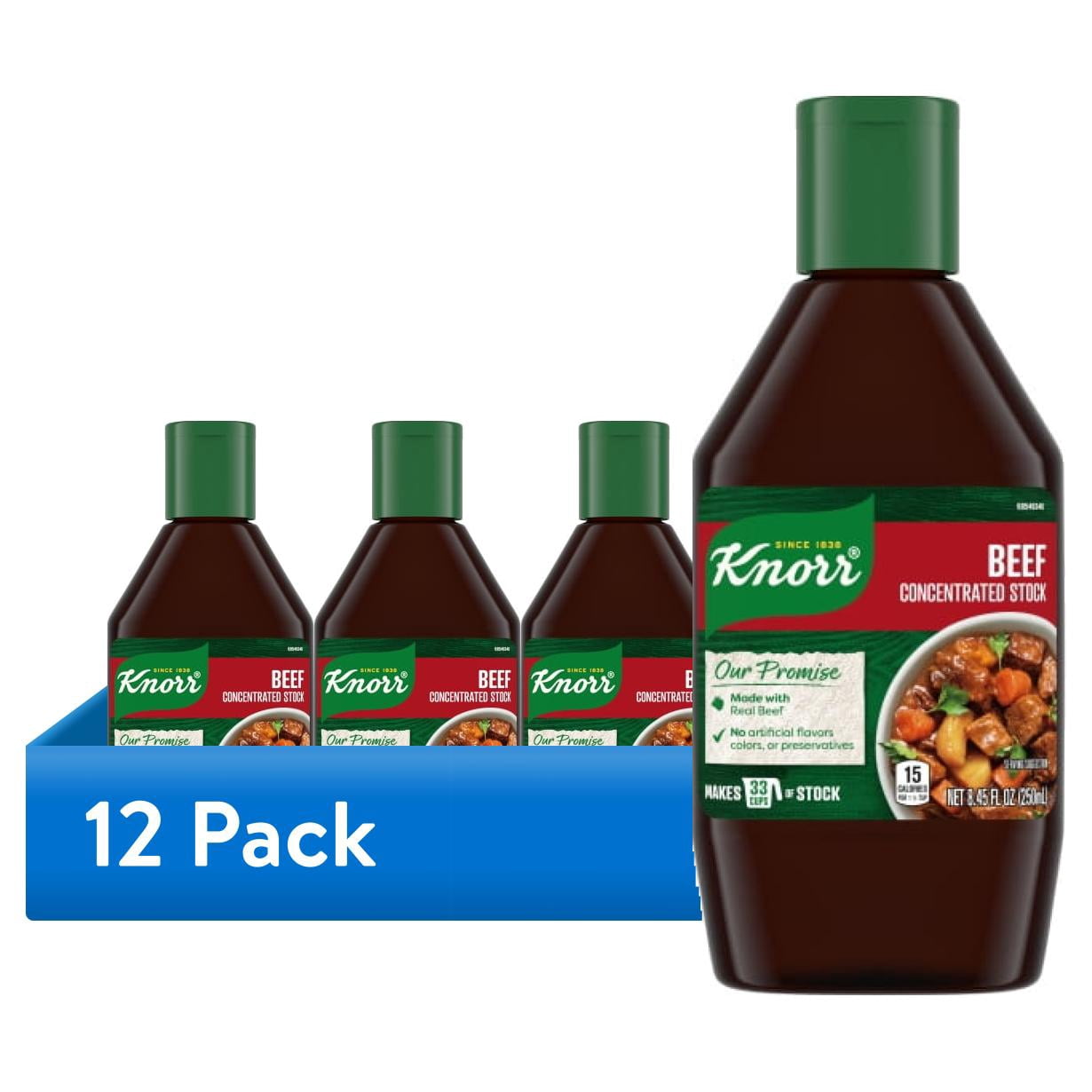 (12 pack) Knorr Concentrated Beef Stock, Gluten Free, 8.45 oz
