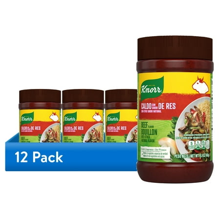 (12 pack) Knorr Granulated Beef Flavor Bouillon Ground, 15.9 Oz Jar