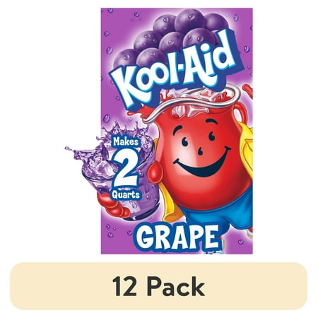 (12 pack) Kool-Aid Unsweetened Grape Powdered Drink Mix, 0.14 oz. Packet
