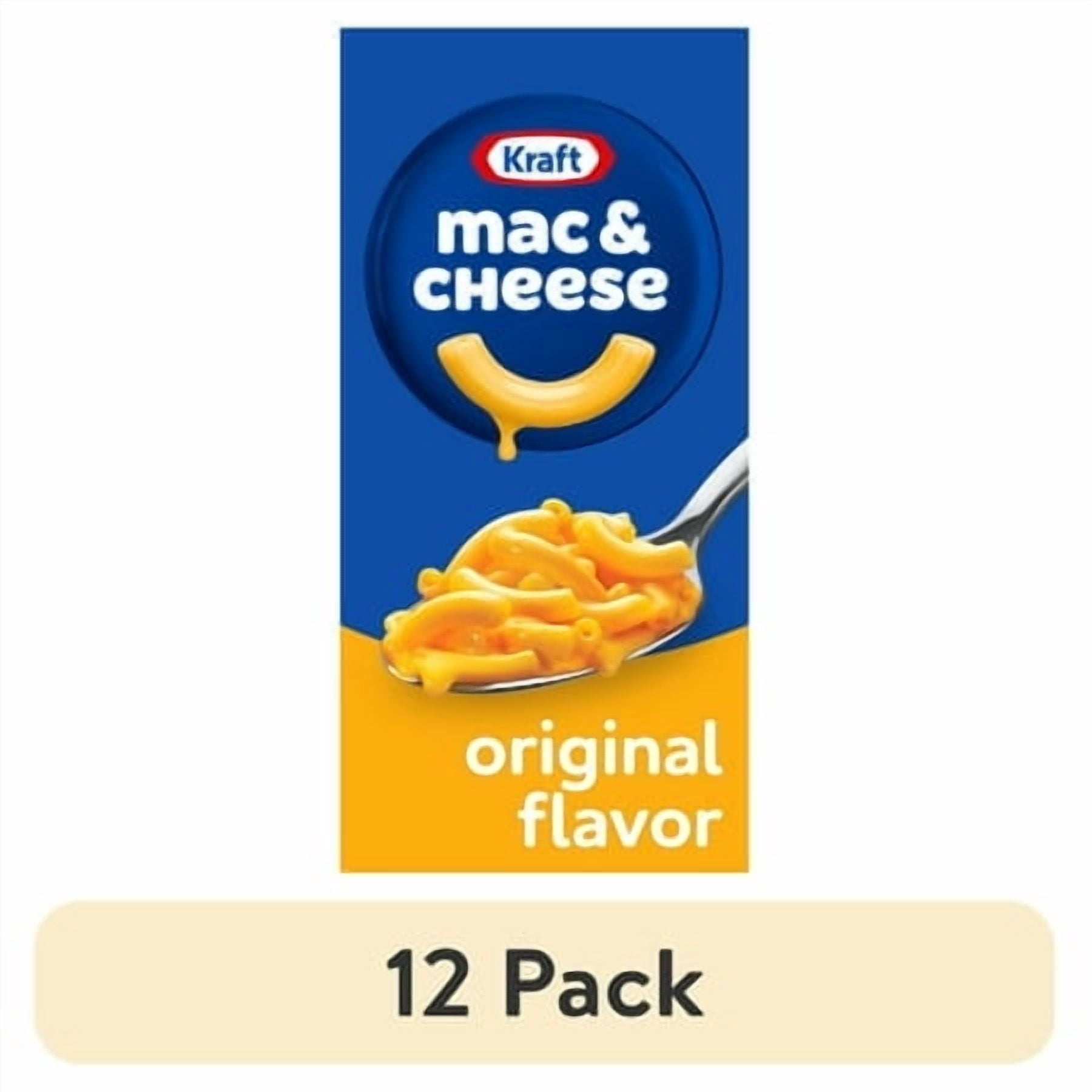 (12 pack) Kraft Mac and Cheese, 1 Box, for Easy Dinner or Dinner Sides, Original Flavor, No Artificial Flavors, Preservatives or Dyes, 7.25 oz