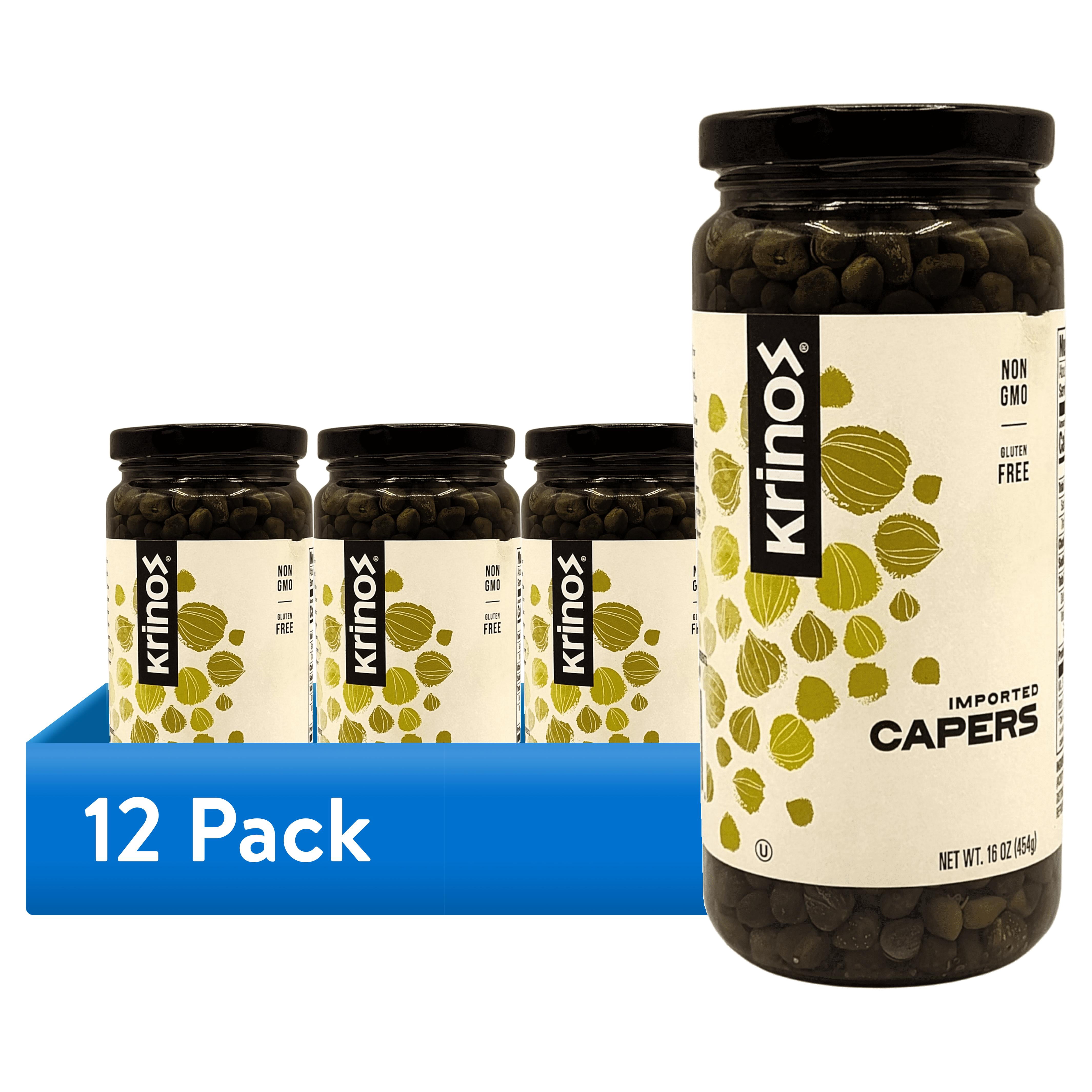 (12 pack) Krinos Greek Capers in Brine Jar 16oz