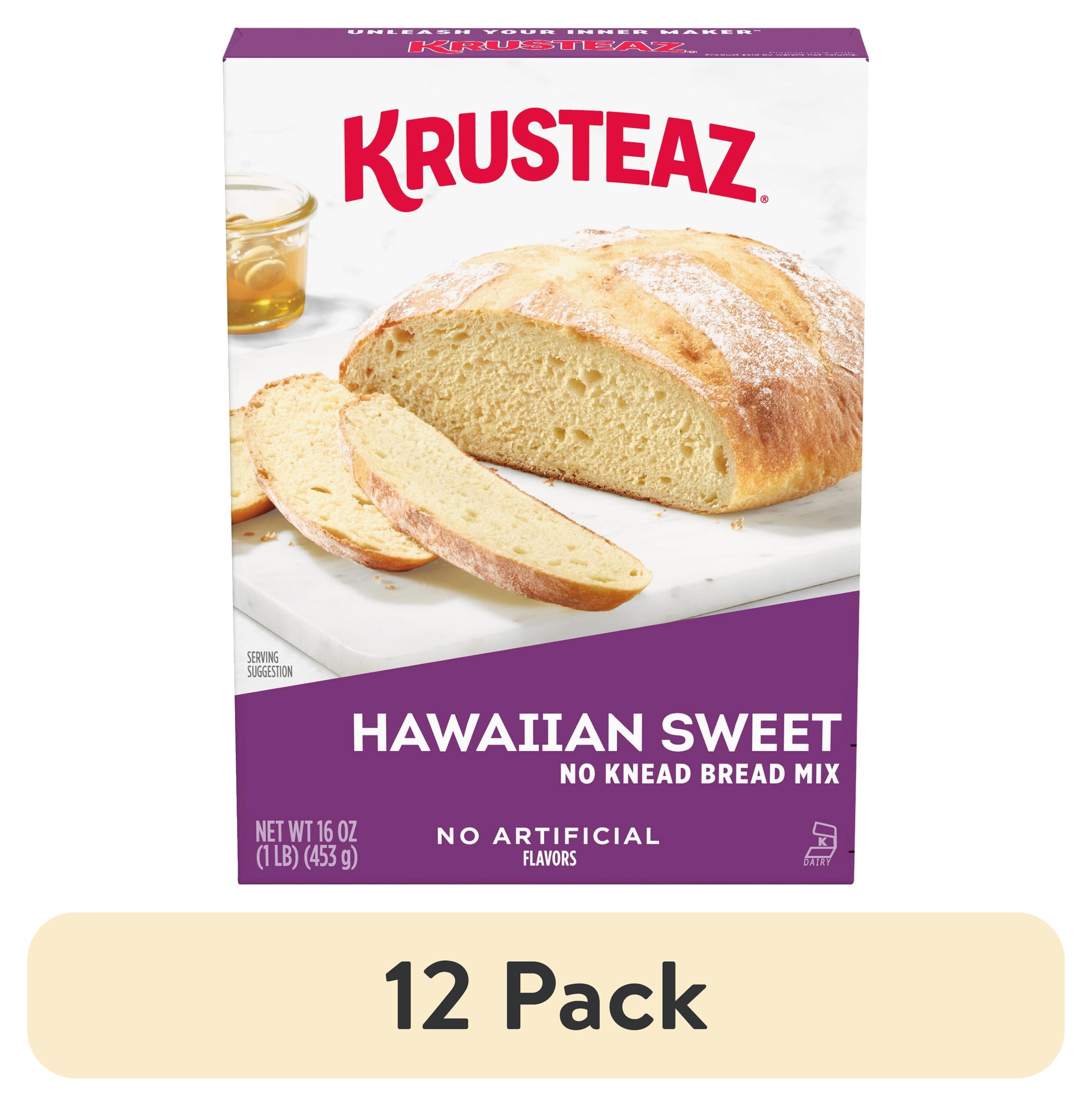 Krusteaz Hawaiian Sweet No Knead Bread Mix, 16 oz Box for