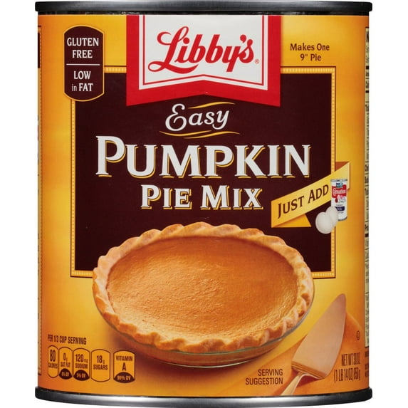 (12 pack) Libby's Easy Pumpkin Pie Mix, Canned Pumpkin Pie Filling, Baking One 9-inch Pumpkin Pie, 30 oz