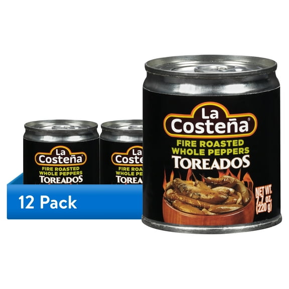 (12 pack) La Costea Fire Roasted Green Chile Serrano Peppers, 12 oz