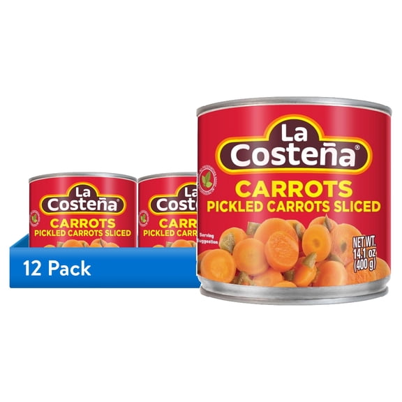 (12 pack) La Costeña Sliced Pickled Carrots and Jalapeno Peppers, 14.1 oz