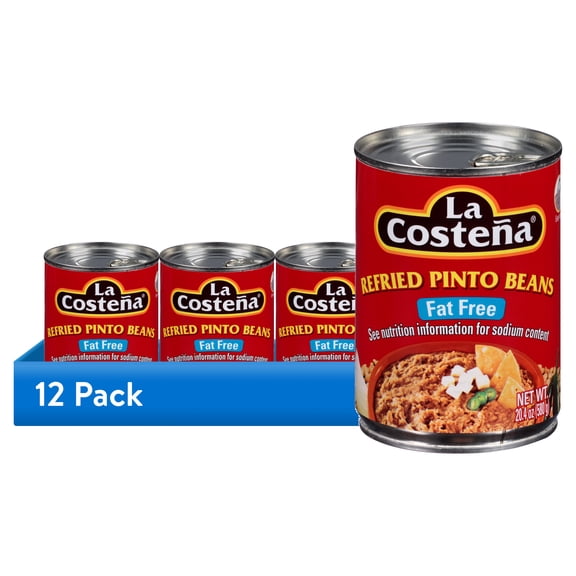 (12 pack) La Costeña Canned Fat Free Refried Pinto Beans, 20.4 oz