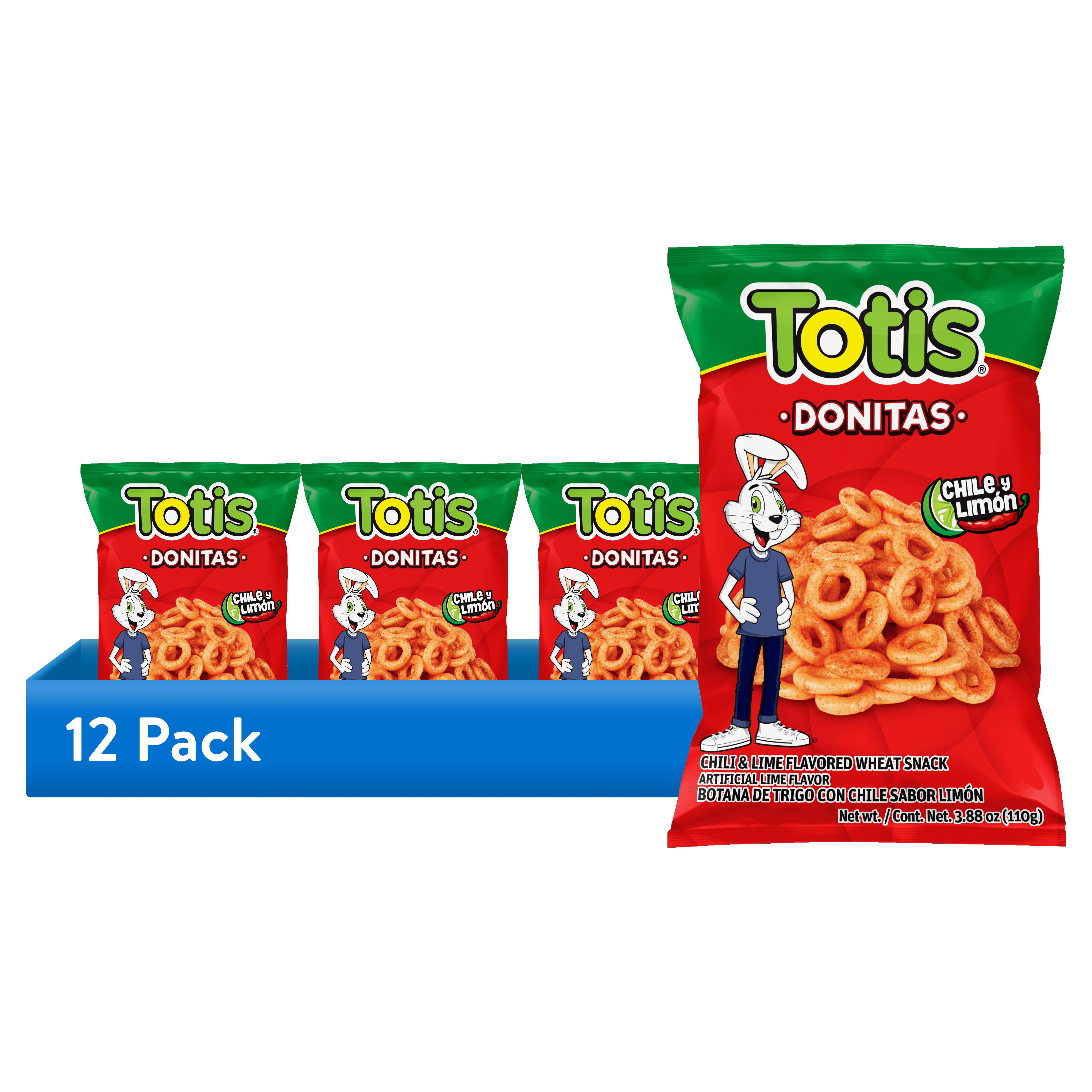 (12 pack) Totis Donitas Chili Lime Wheat Chips, 3.88 oz