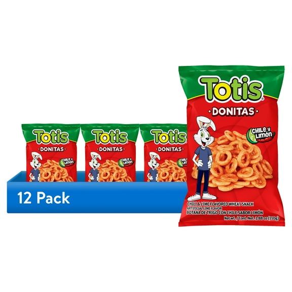 (12 pack) Totis Donitas Chili Lime Wheat Chips, 3.88 oz