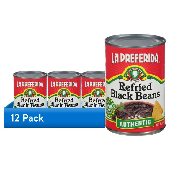 (12 pack) La Preferida Authentic Refried Black Beans, 16 Oz