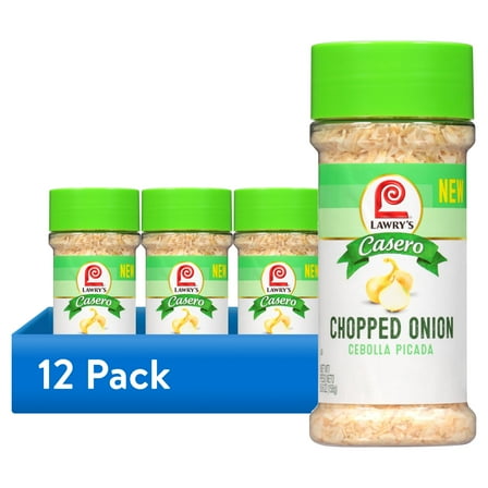 (12 pack) Lawry's Casero Kosher Chopped Onion, 5.6 oz Bottle